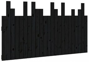 fekete tömör fenyőfa fali fejtámla 146,5 x 3 x 80 cm