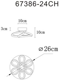 Globo 67386-24CH - MELISAND LED mennyezeti lámpa 24W/230V, 26 cm, arany