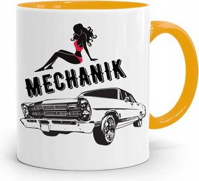 Sárga Bögre Ajándék Szerelőnek Szerelő Nyomtatott Fényképpel