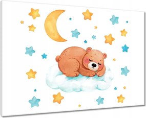 Vászonkép 70x50 Aranyos mackó elment aludni