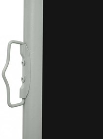fekete behúzható oldalsó teraszi napellenző 100 x 500 cm