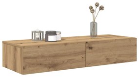 Falipolc fiókokkal artisian tölgy 100x36x19 cm műszaki fa