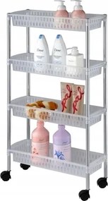 Fürdőszobai Polc Kerekes Állvány 4 polcos babakocsi