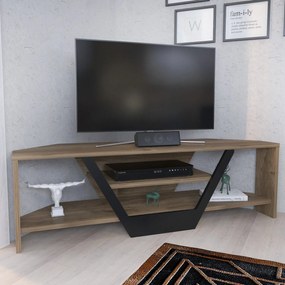 TV szekrény Sares - Walnut, Black