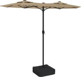 vidaXL tópszínű dupla tetős napernyő 316x145 cm