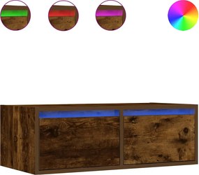 vidaXL TV szekrény LED világítással füstölt tölgy 75x35,5x25 cm