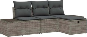 vidaXL Kanapé Szett párnával 4 pcs polirattan