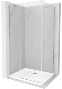 Mexen Roma zuhanykabin 70 x 100 cm, 6mm átlátszó üveg, króm profil + Vékony zuhanytálca, 854-070-100-01-00-4010
