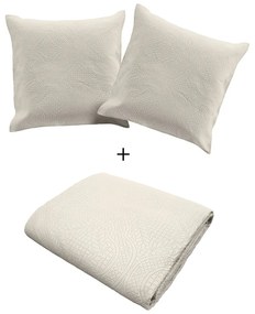 Krémszínű mikroszálas ágytakaró és párnahuzat szett 240x260 cm Romane – douceur d'intérieur