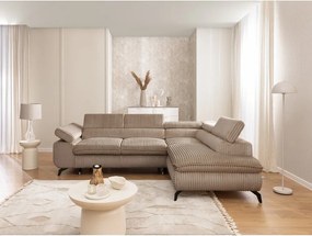 Barna kordbársony sarokkanapé (jobb oldali-L alakú) Marbeya – Ropez