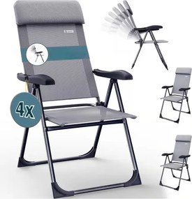 Deuba 4 darabos kempingszék szett - szürke