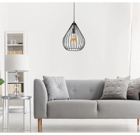 Fekete függőlámpa fém búrával ø 24 cm – Opviq lights