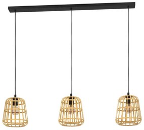 Eglo 390153 - Csillár zsinóron MONTEZUELO 3xE27/40W/230V bambusz