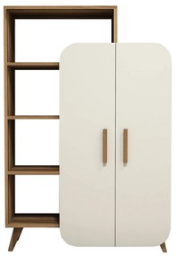 Form Cream és Walnut könyvespolc