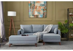Sarokkanapéágy Bella Soft Mini Köşe Jobbos - Kék