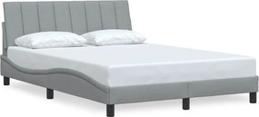 vidaXL világosszürke szövet ágykeret matrac nélkül Hanko 140 x 190 cm