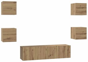 TV szekrény garnitúra 6 pcs kézműves tölgy 60 x 30 x 30 cm