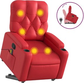 vidaXL piros műbőr dönthető masszázs- és állófotel