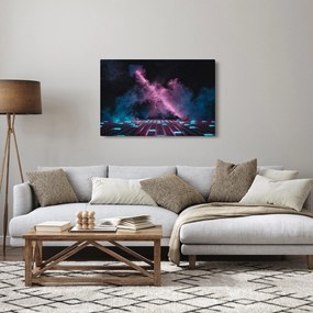 Kép - Rózsaszín-kék füst (90x60 cm)