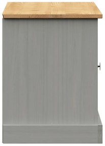 VIGO szürke tömör fenyőfa cipőtároló pad 106 x 35 x 45 cm