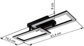 Globo 67328-20O Mennyezeti lámpa fém fekete matt, műanyag fekete matt, műanyag fehér, mozgatható, HxSzxM: 614x195x90mm, tartozék: LED 20W 230V, 2530lm forrás, 1380lm kimenet, 3000K