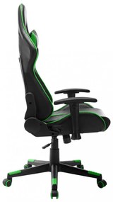 fekete és zöld műbőr gamer szék