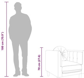 világosszürke bársony kanapéfotel párnával