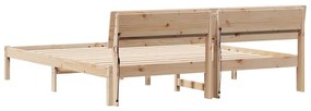 Ágykeret Barna 200 x 200 cm Tömör fenyőfa és Tömör fenyőfa