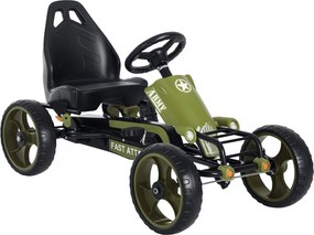 HOMCOM Go Kart Pedálos Autó Kézifékkel Gyerekeknek Kettcar Ülésmagasságra Állítható Pedálos Autó 3 Évtől Zöld 105 x 54 x 61 cm | Aosom