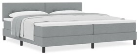 Box Spring ágy matraccal világosszürke 200x200 cm szövet
