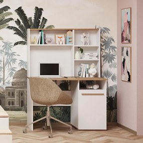 Polcos íróasztal fiókokkal tárolóval 110x50x74,5cm fehér FUR1230-1