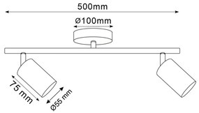 Polux GOLDI 327260 Spotlámpa 2x10W/GU10 IP20