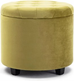 Hnnhome puff kerek tároló 45L bársony sárga 45 cm