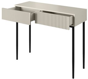 Nicole konzol / fésülködőasztal 100 cm fiókokkal - kasmír / fekete lábak