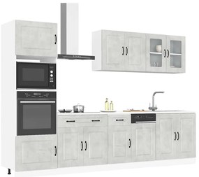 vidaXL 7 részes konyhai szekrény szett Kalmar betonszürke műszaki fa