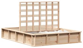 Ágykeret tárolóval Barna 135 x 190 cm Tömör fenyőfa