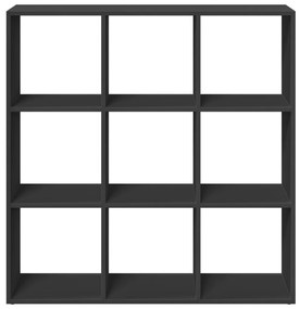 fekete szerelt fa térelválasztó könyvespolc 102x29x103,5 cm