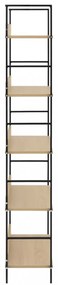 5 szintes tölgyszínű szerelt fa könyvespolc 60x27,6x158,5 cm