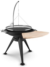 Delion, akasztható forgó grill, tűzrakóhely, Ø 80 cm, hosszú állvány, rozsdamentes acél