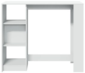 fehér szerelt bárasztal polccal 124 x 46 x 103,5 cm