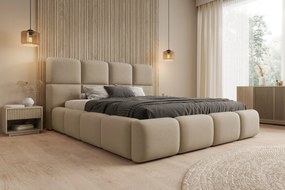 Cloud kárpitozott ágy 180x200 ágyneműtartóval - bézs bársony Castel 15
