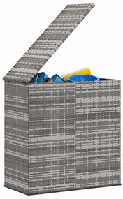 szürke polyrattan kerti párnatartó doboz 100 x 49 x 103,5 cm