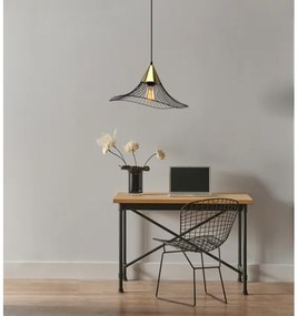 Csillár zsinóron ALURA 1xE27/60W/230V átm. 50 cm fekete