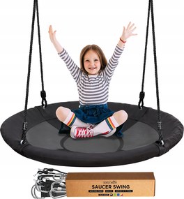 Gólyafészek Hinta Fekete Stabil Kerti És Beltéri Forgatható