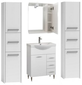 Luna S33 fürdőszoba bútor szett Montano alsószekrény mosdóval és Emilia tükrös szekrénnyel