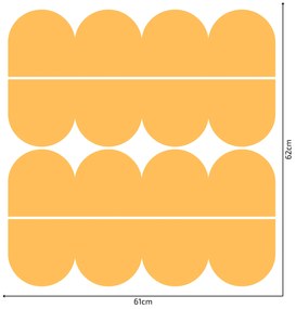PIPPER. Textil öntapadó tapéta - Mini Ív - Sárga szín Szín: Sötét
