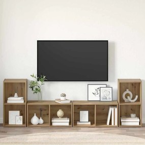TV szekrény garnitúra 4 pcs kézműves tölgy 37 x 35 x 72 cm