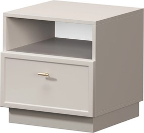 Lorini éjjeliszekrény fiókkal 45 cm - kasmír / arany T-bar fogantyú