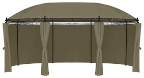 tópszínű pavilon függönyökkel 520 x 349 x 255 cm 180 g/m²