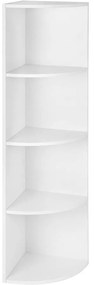 4 Szintes sarokpolc, álló tárolópolc 30 x 129,5 x 30 cm, fehér